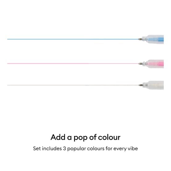 Cricut Pink, White and Blue Acrylic Gel Pens 3 Pack  image number 2