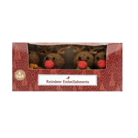Reindeer Embellishments 4 Pack  image number 3