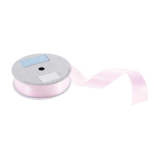 Trimits Light Pink Double-Faced Satin Ribbon by the Metre 25mm image number 1