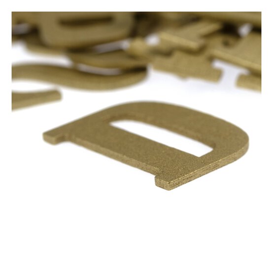 Gold Wooden Letters 52 Pieces image number 3