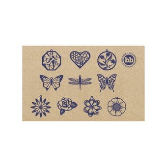 Papermania Flower and Butterfly Wooden Shapes 10 Pack