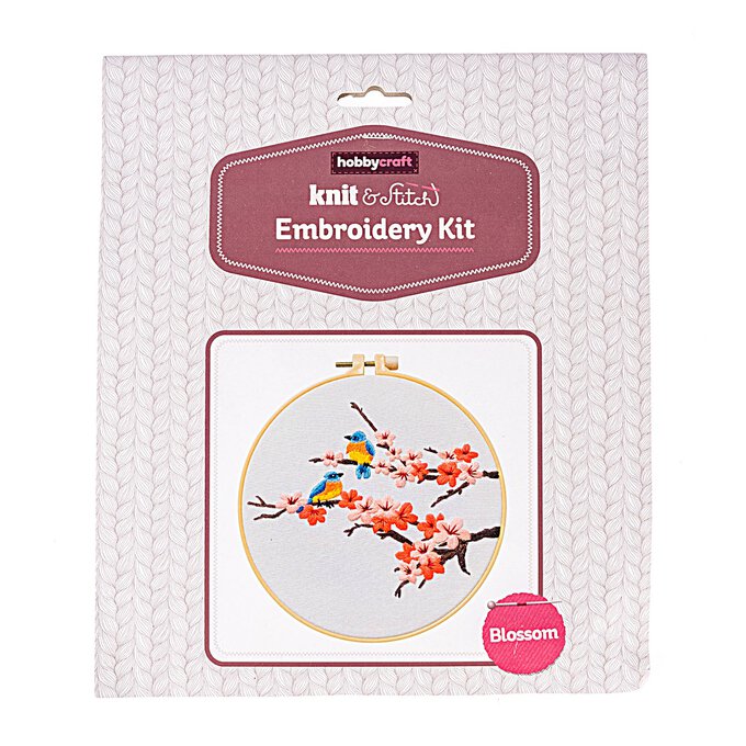 Blossom Embroidery Needle Hoop Kit 20cm x 20cm image number 1