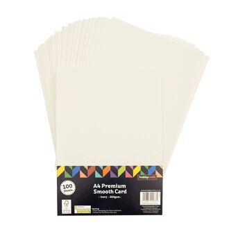 Ivory Premium Smooth Card A4 100 Pack