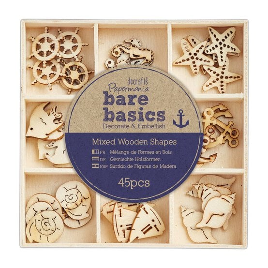 Papermania Nautical Wooden Shapes 45 Pack  image number 1