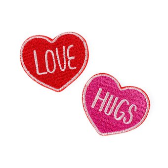Heart Iron-On Patches 2 Pack