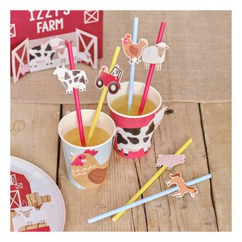Ginger Ray Farm Animal Paper Straws 16 Pack image number 3