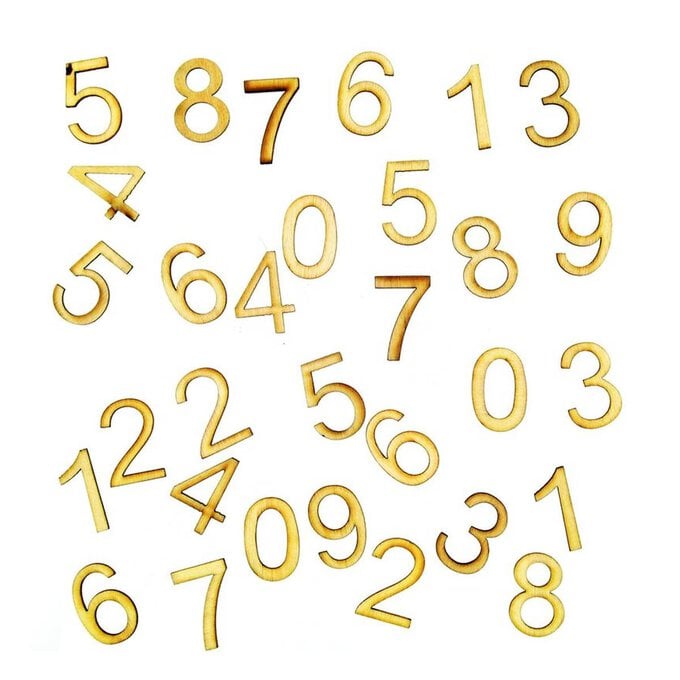 Natural Wooden Numbers 30 Pieces image number 1