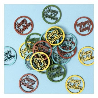 Create & Celebrate Happy Birthday Wooden Confetti 24 Pack