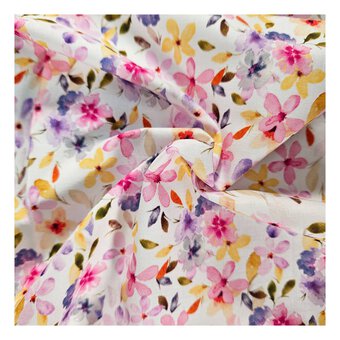 Watercolour Posies Cotton Fabric by the Metre