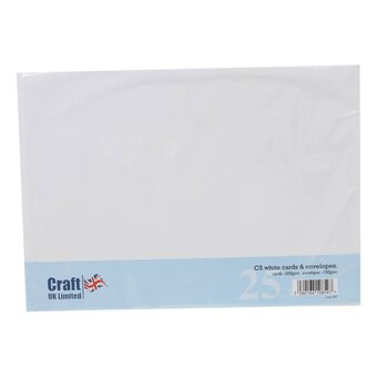 White C5 Cards and Envelopes 25 Pack image number 2