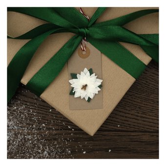 White Poinsettia Embellishments 4 Pack