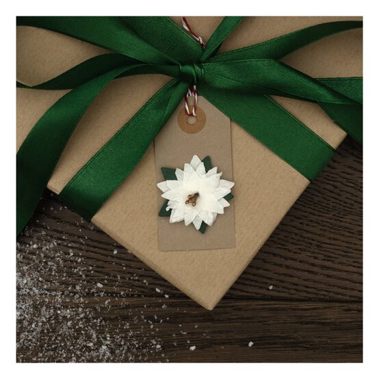 White Poinsettia Embellishments 4 Pack image number 2