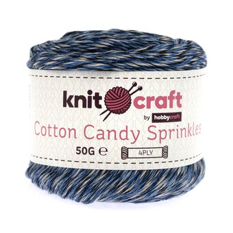 Knitcraft Blues Neutral Cotton Candy Sprinkles 4 Ply 50g 