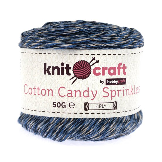 Knitcraft Blues Neutral Cotton Candy Sprinkles 4 Ply 50g  image number 1