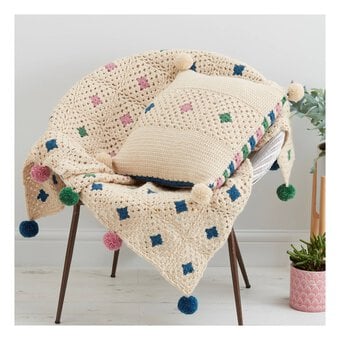 Knitcraft Vintage Granny Pom Pom Blanket and Cushion Digital Pattern 0047