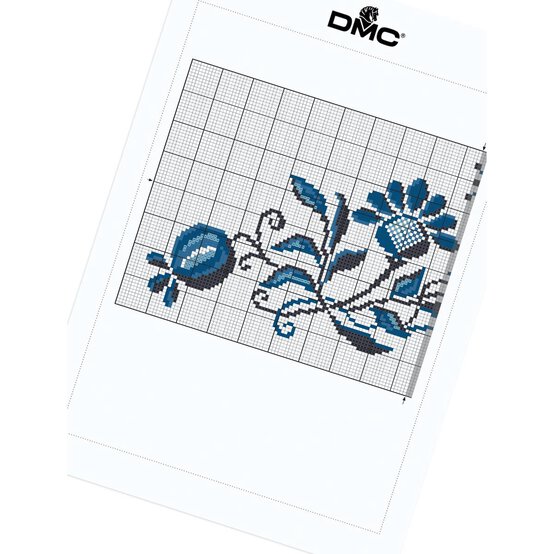 FREE PATTERN DMC Indigo Bouquet Cross Stitch 0164 image number 6