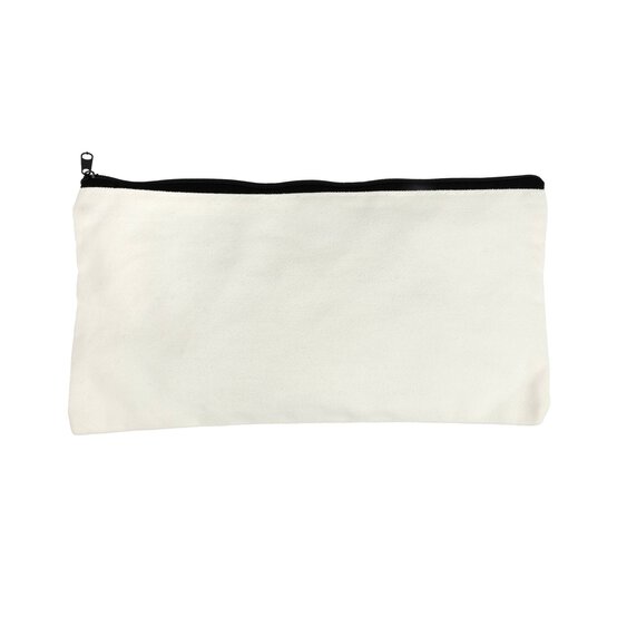 White Canvas Pouch 28cm x 14cm image number 1