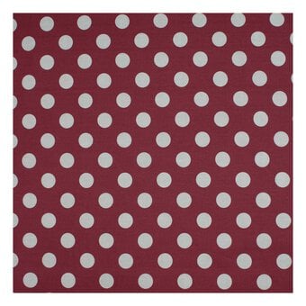 Burgundy Hometown Chambray Dots Fabric by the Metre