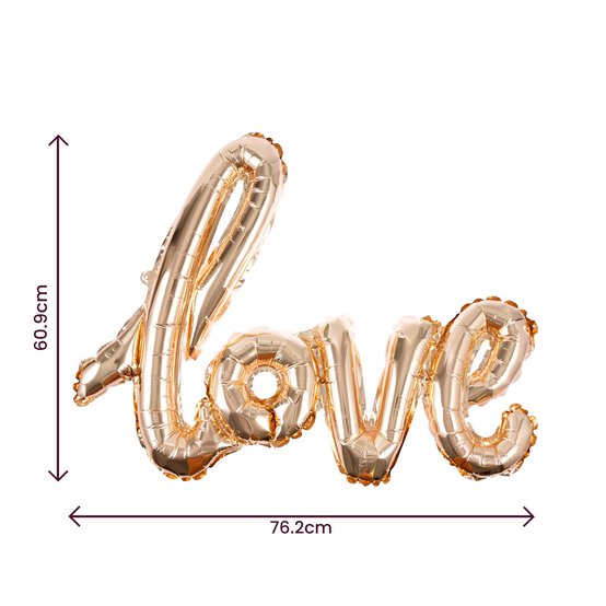 Rose Gold Cursive Love Foil Balloon image number 2