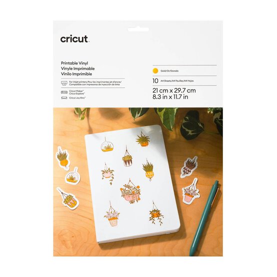 Cricut Gold Printable Vinyl A4 10 Pack image number 1