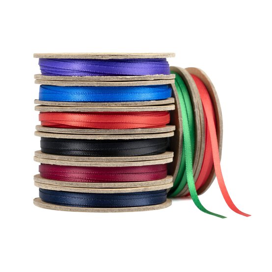 Purple Double-Faced Satin Ribbon 3mm x 5m image number 5