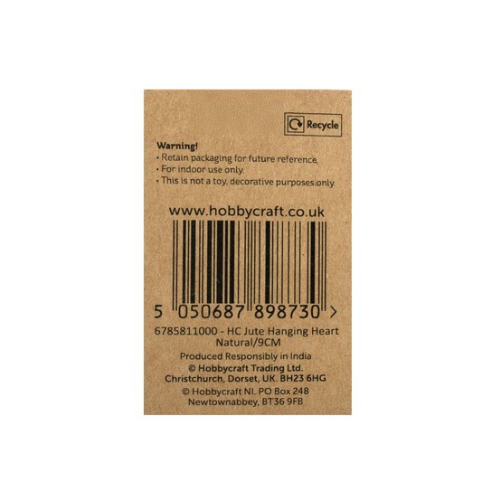 Hanging Jute Heart 9cm image number 5