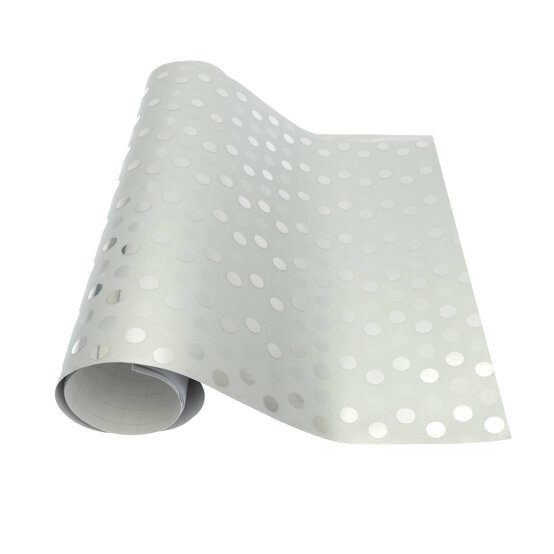 Silver Polka Dot Shimmer Permanent Vinyl 12 x 24 Inches image number 2