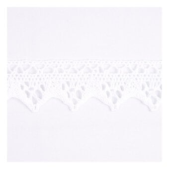 White 30mm Cotton Lace Trim by the Metre