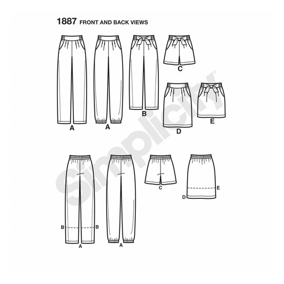 Simplicity Trousers and Skirt Sewing Pattern 1887 (8-16) image number 2