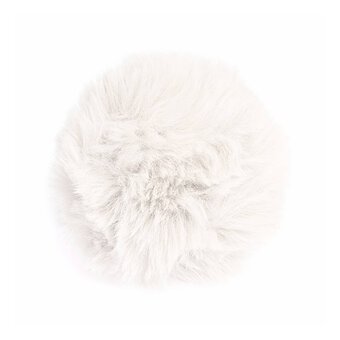 White Faux Fur Pom Pom 11cm