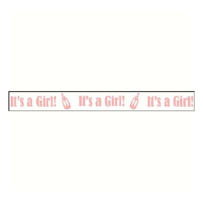 Baby Pink It's A Girl Ribbon 10mm x 4m image number 1