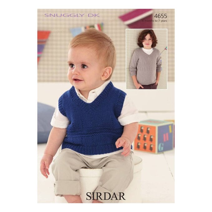Sirdar Snuggly DK Boys' Tank Top and Sweater Digital Pattern 4655 image number 1