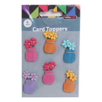 Flower Vase Card Toppers 6 Pack