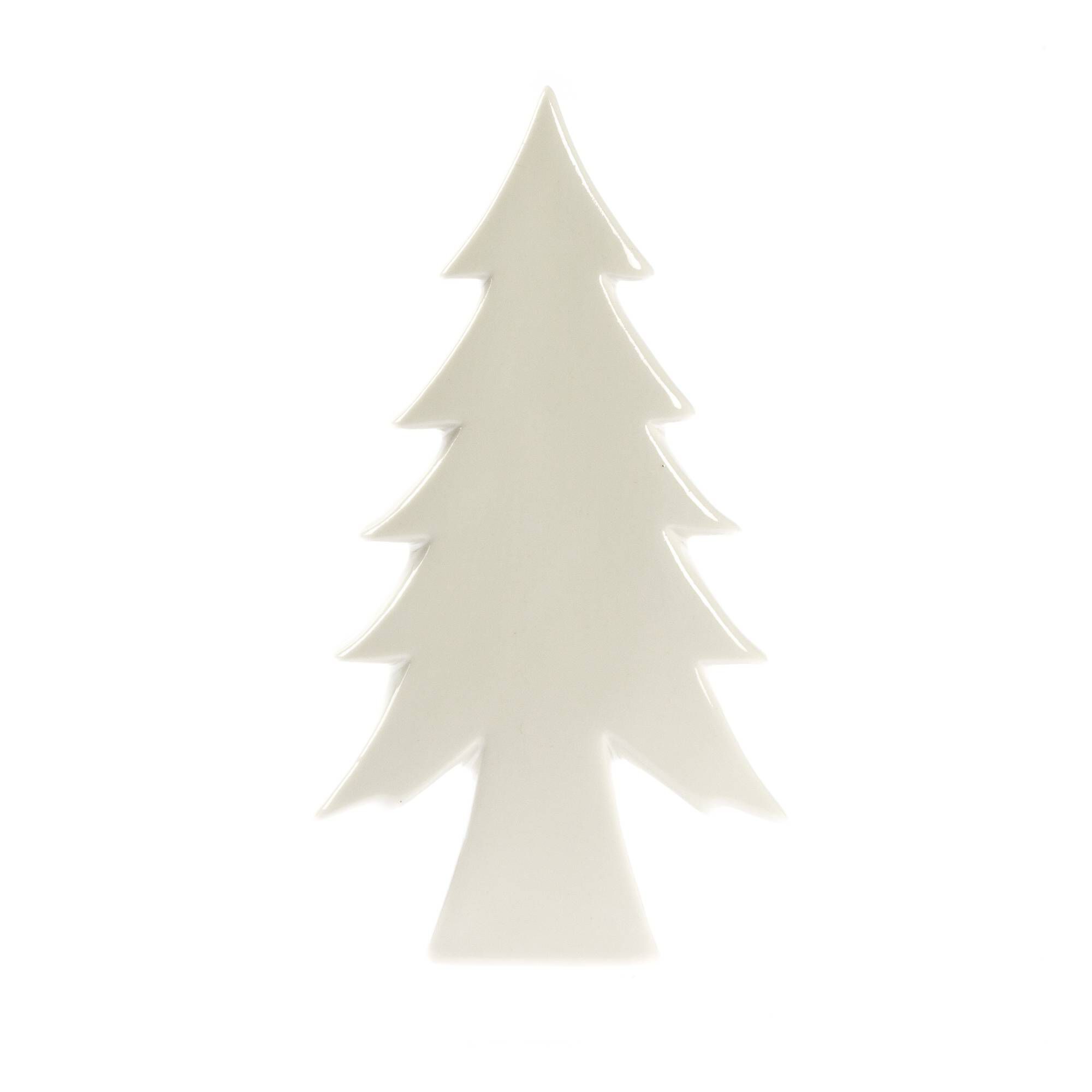 White Glaze Ceramic Flat Tree 19cm Hobbycraft