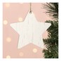 Hanging White Mango Wood Star Decoration 10cm image number 1