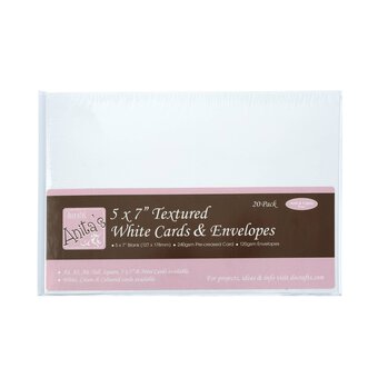 Anita’s Textured White Cards and Envelopes 5 x 7 Inches 20 Pack image number 6