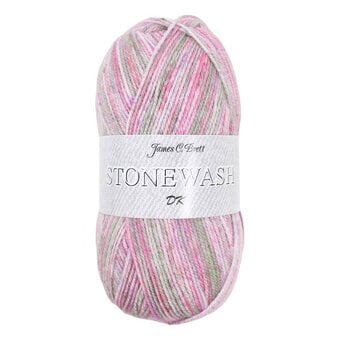 James C Brett Pink and Grey Stonewash DK Yarn 100g