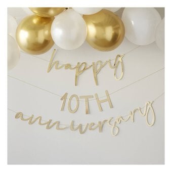Ginger Ray Gold Customisable Anniversary Bunting 2m image number 2