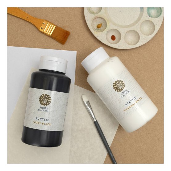 Shore & Marsh Titanium White Acrylic Paint 500ml image number 4