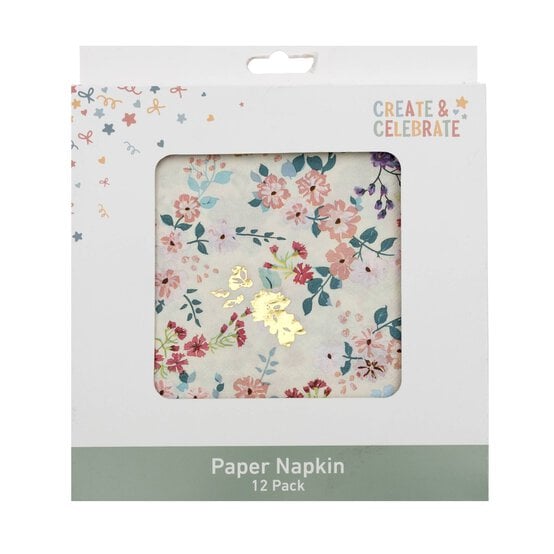 Create & Celebrate Ditsy Floral Paper Napkins 12 Pack image number 5