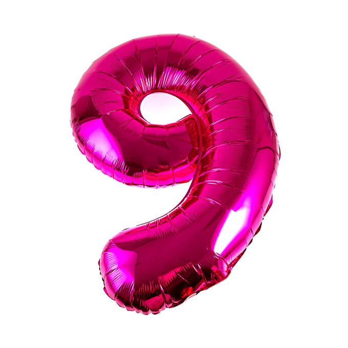Extra Large Pink Foil Number 9 Balloon image number 1
