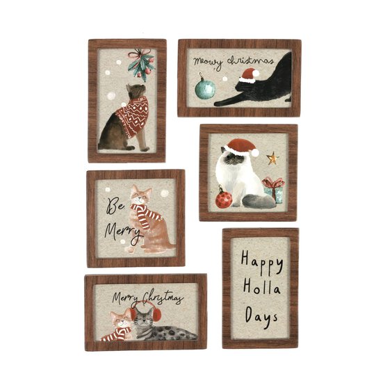 Christmas Cat Chipboard Stickers 6 Pack image number 1