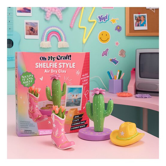 Oh My Craft! Shelfie Style Air Dry Clay Kit image number 2