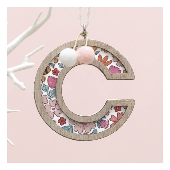 Hanging Wooden Letter C 7.5cm  image number 1