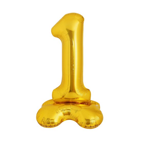 Standing Gold Number 1 Balloon 1m image number 1