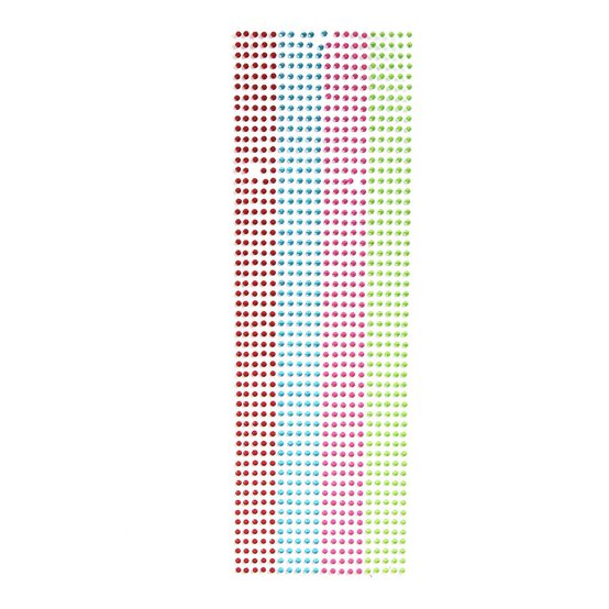 Mixed Neon Adhesive Gems 3mm 1080 Pack image number 2