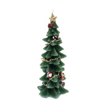 Embellished Christmas Tree Candle 19cm