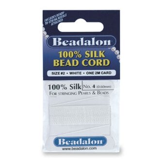 Beadalon Silk Bead Cord 04 White 2M
