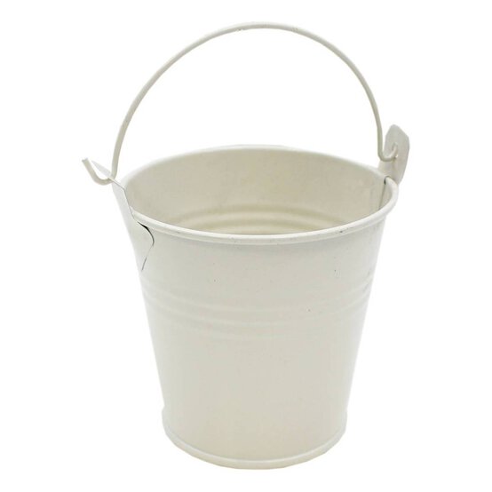 Ivory Metal Bucket 7.5cm image number 1