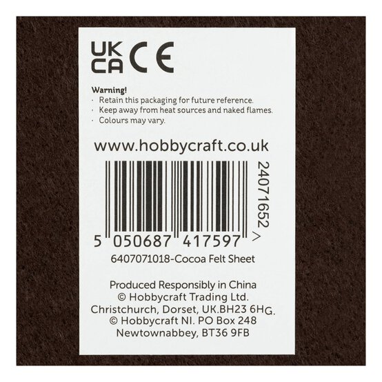 Cocoa Polyester Felt Sheet A4 image number 6